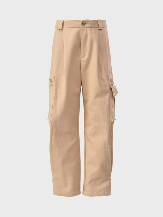 Брюки с карманами-карго, бежевые Chloe , арт.  | Фото 1