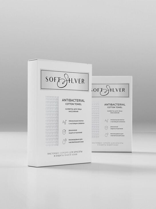 Салфетка массажная для лица 30х30 см, Double touch Soft Silver , арт.  | Фото 6