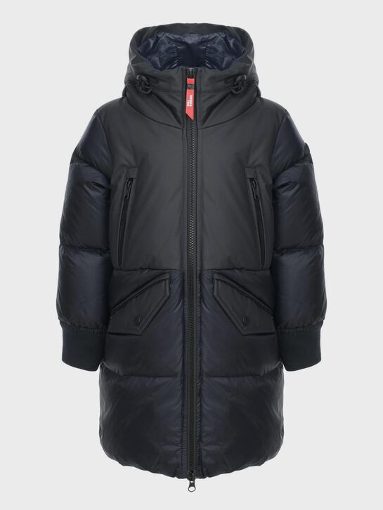 Синее пуховое пальто с очками на капюшоне AI RIDERS ON THE STORM , арт.  | Фото 3