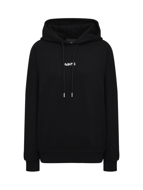 Толстовка-худи с розовым лого, черная Disclaimer , арт.  | Фото 1