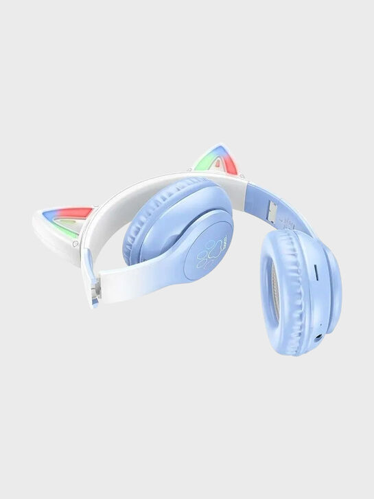 Беспроводные наушники с ушками W42 Cat ears, синие HOCO , арт.  | Фото 2