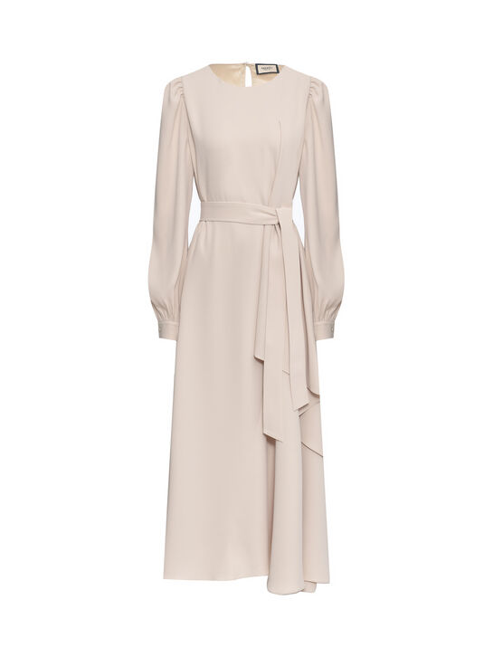 Платье-трапеция с поясом, бежевое Shatu , арт.  | Фото 1