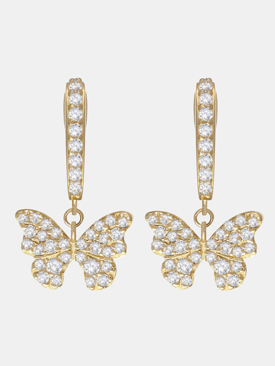 Серьги &quot;Бабочки&quot;, золото 585 Sneak Peek , арт.  | Фото 2