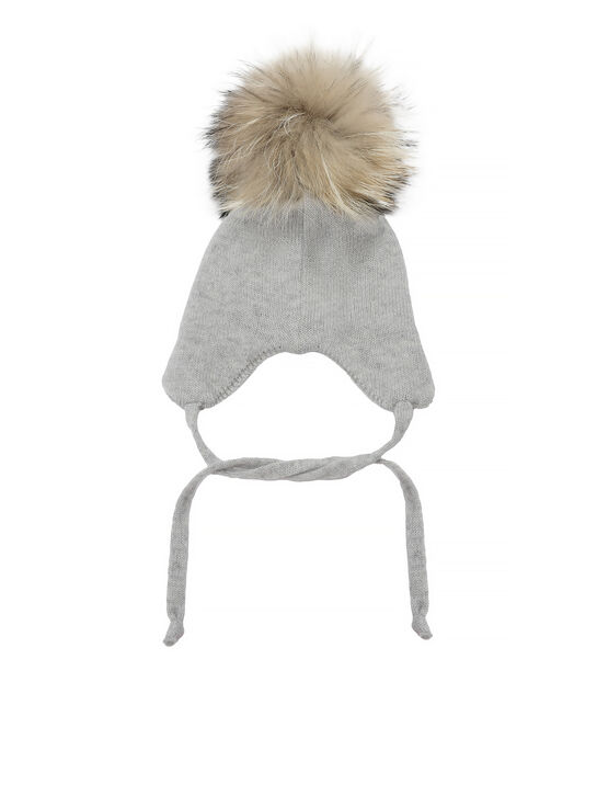 Шапка из шерсти и кашемира с меховым помпоном Il Trenino , арт.  | Фото 2