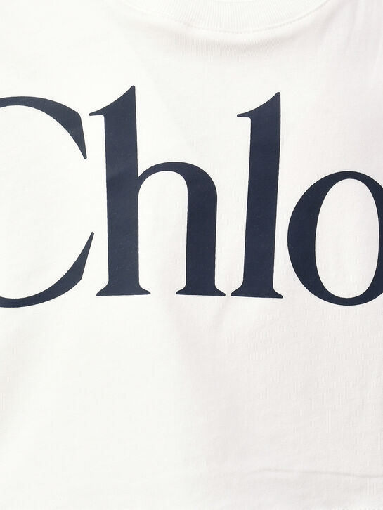 Укороченная футболка с лого, белая Chloe , арт.  | Фото 3