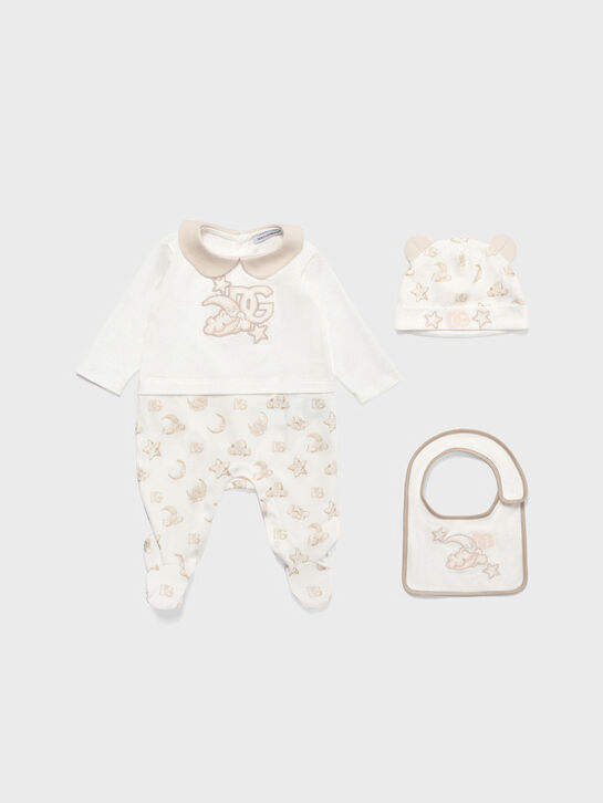 Подарочный набор комбинезон + шапка + слюнявчик, белый Dolce&Gabbana , арт.  | Фото 1