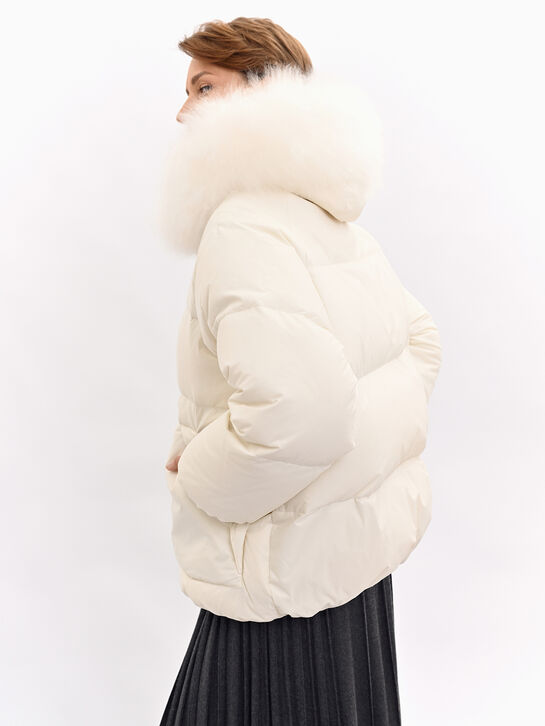 Куртка-пуховик с отделкой из овчины Yves Salomon , арт.  | Фото 10