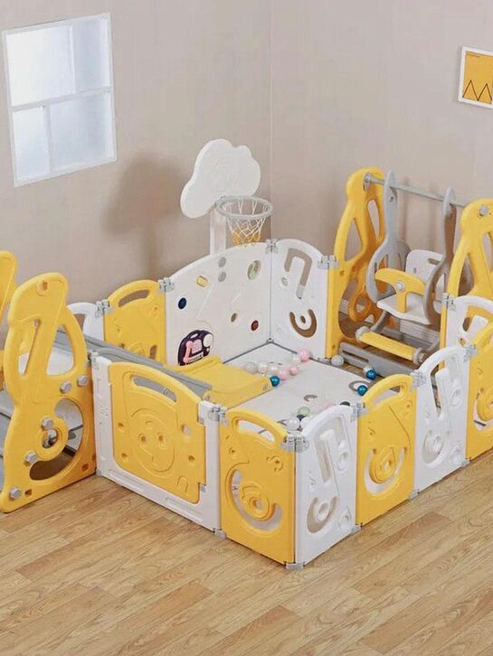 Манеж Kids SUPREME Music 160x160 Yellow с качелями UNIX Kids , арт.  | Фото 2