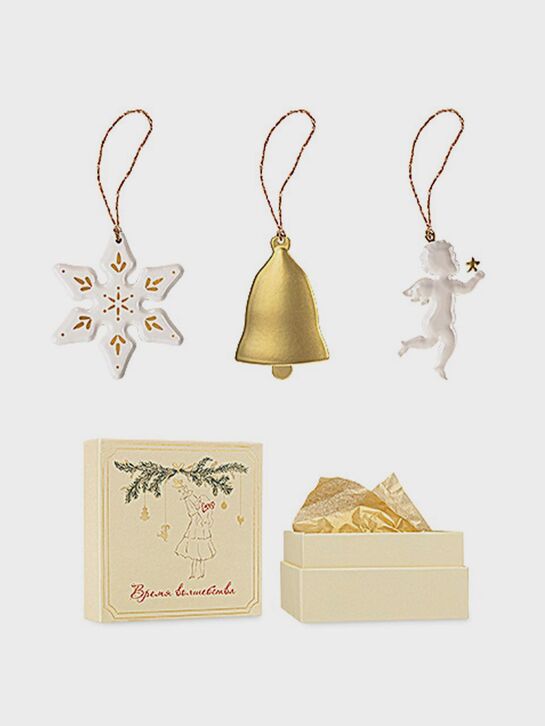 Набор ёлочных игрушек &quot;Рождество&quot;, 3 шт, золотой LUKNO , арт.  | Фото 2
