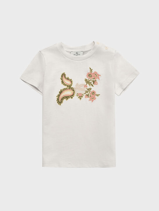 Футболка с цветочной вышивкой и лого на груди Etro , арт.  | Фото 1