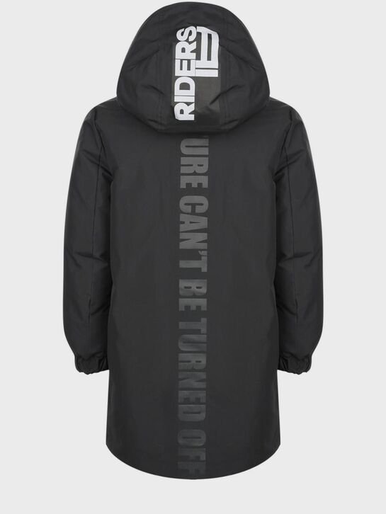 Черная удлиненная куртка с очками на капюшоне AI RIDERS ON THE STORM , арт.  | Фото 4