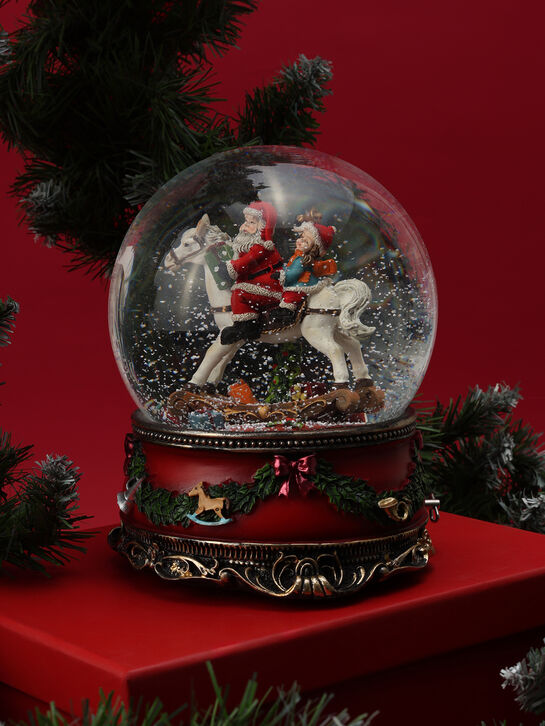 Шар &quot;Санта на лошадке-качалке&quot;, &quot;Двенадцать дней Рождества&quot;, 20 см Musicboxworld , арт.  | Фото 2