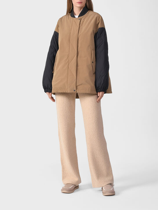 Куртка-бомбер с черными рукавами, коричневая Naumi , арт.  | Фото 2