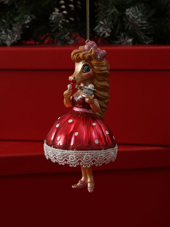 Подвеска Лошадь &quot;Леди в красном с пирожным&quot; (стекло) 7х7х14 см Holiday Classics , арт.  | Фото 2