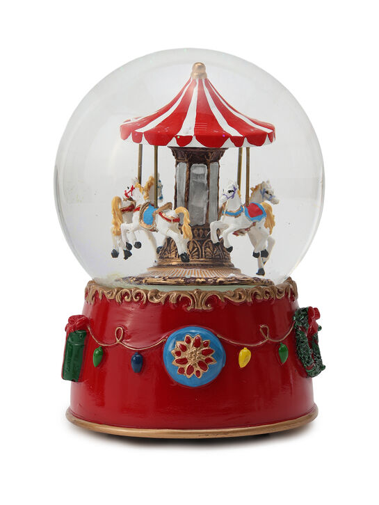Шар &quot;Карусель с лошадьми&quot;, рождественская мелодия, 2,5х12,5х16,5см Musicboxworld , арт.  | Фото 1