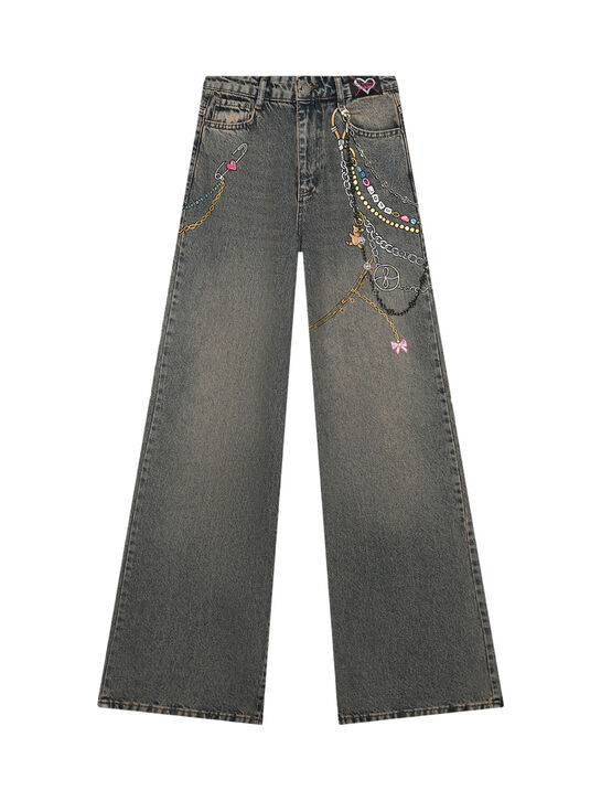 Джинсы с ручной росписью, коричневые Dan Maralex , арт.  | Фото 1