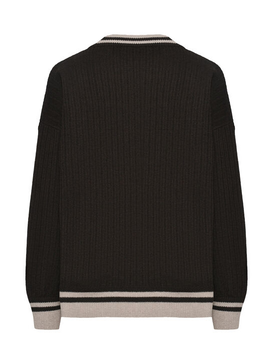 Джемпер с отделкой в полоску, коричневый Panicale , арт.  | Фото 8