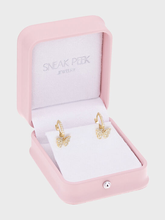 Серьги &quot;Бабочки&quot;, золото 585 Sneak Peek , арт.  | Фото 5