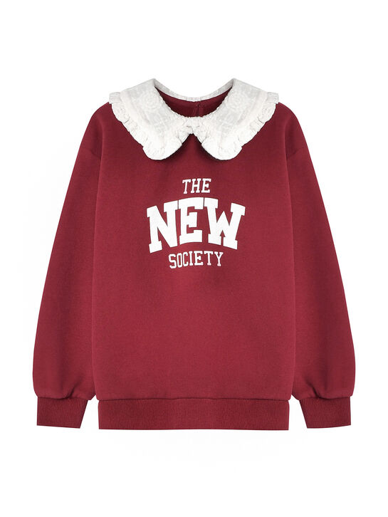 Свитшот с белым воротником и лого The New Society , арт.  | Фото 1