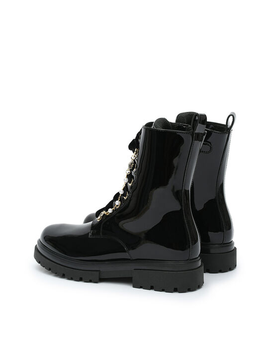 Ботинки лаковые с бархатными шнурками, черные Morelli , арт.  | Фото 3