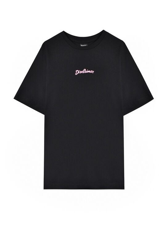 Футболка с розовым лого, черная Disclaimer , арт.  | Фото 1