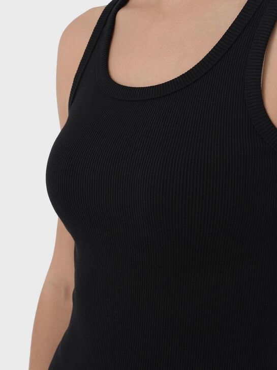 Майка в рубчик, черная ALINE , арт.  | Фото 8