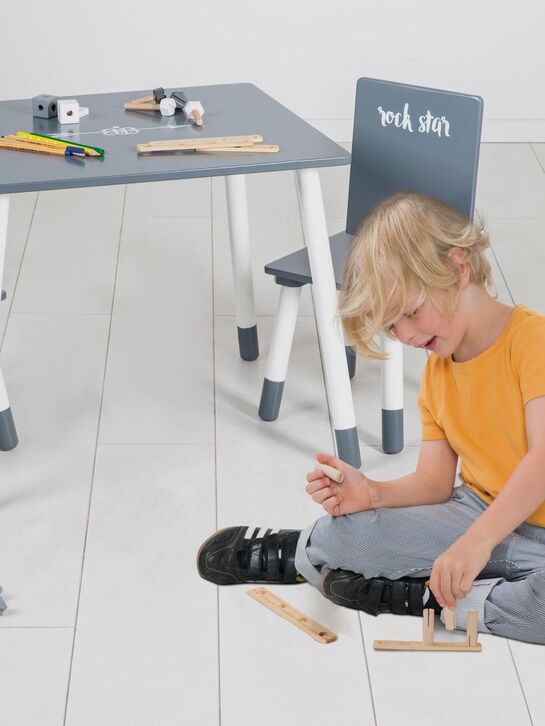 Комплект детской деревянной мебели Rock Star Baby: стол + 2 стульчика, серый/белый Roba , арт.  | Фото 4