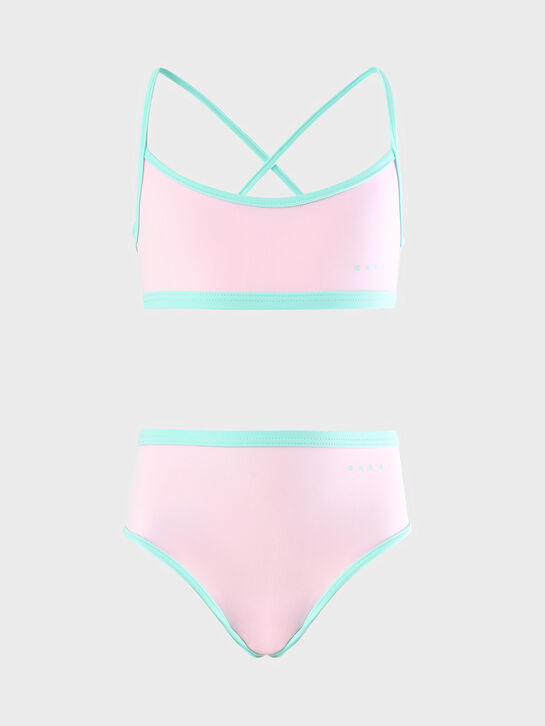 Купальник с бирюзовой окантовкой, розовый MARNI , арт.  | Фото 1