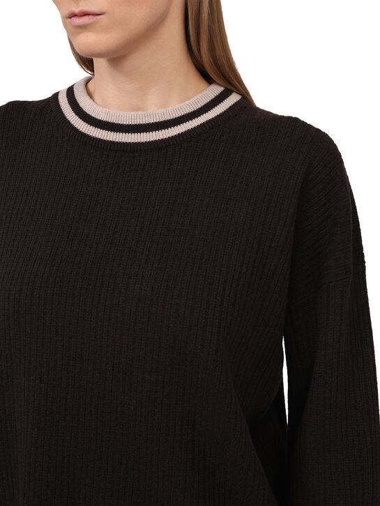 Джемпер с отделкой в полоску, коричневый Panicale , арт.  | Фото 7