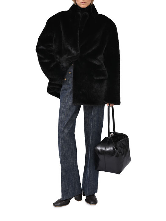 Пальто из эко-меха, черное Flashin , арт.  | Фото 3