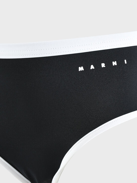 Купальник с белой окантовкой, черный MARNI , арт.  | Фото 4