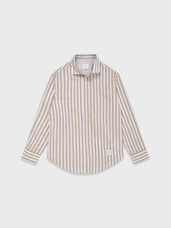 Рубашка в полоску, бежевая Eleventy , арт.  | Фото 1