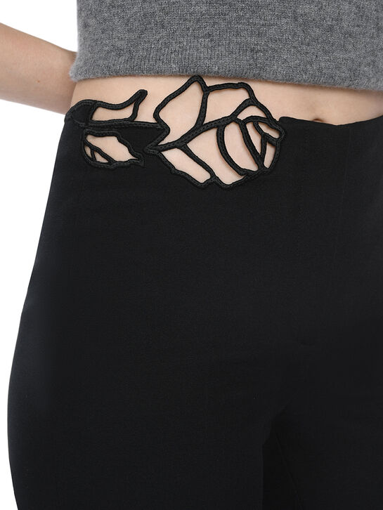 Брюки с декором &quot;роза&quot;, черные Blumarine , арт.  | Фото 5