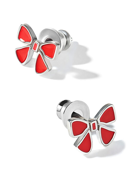 Серьги &quot;Бантик&quot;, красная эмаль Sneak Peek , арт.  | Фото 2