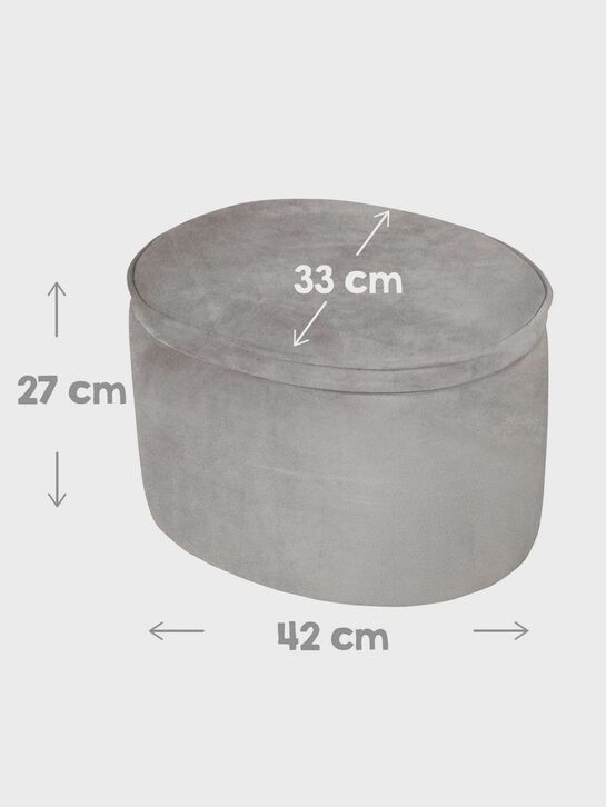 Детский велюровый овальный пуфик Lil Sofa, серый Roba , арт.  | Фото 5