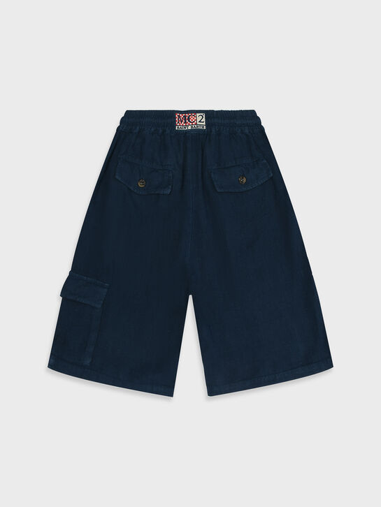 Бермуды льняные с карманами-карго, темно-синие Saint Barth , арт.  | Фото 2