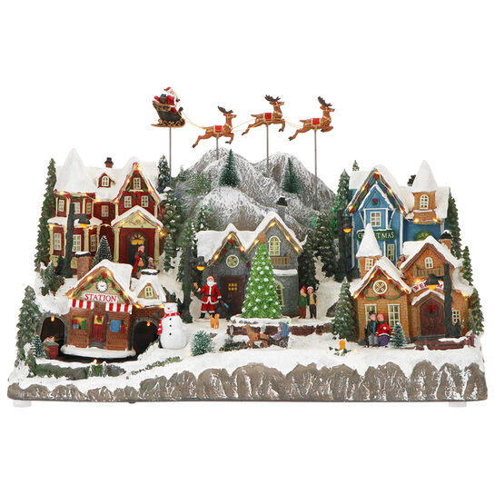 Новогодний сувенир &quot;Деревня с рождественским поездом&quot; с адаптером, 57x33x41 см Timstor , арт.  | Фото 1