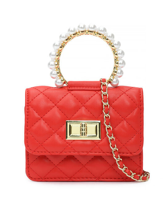 Сумка с ручкой из жемчужин, красная Monnalisa , арт.  | Фото 3