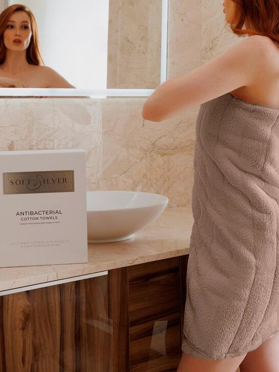 Набор из 3 полотенец (30х50 см, 50х90 см, 70х140 см) Soft Silver , арт.  | Фото 6
