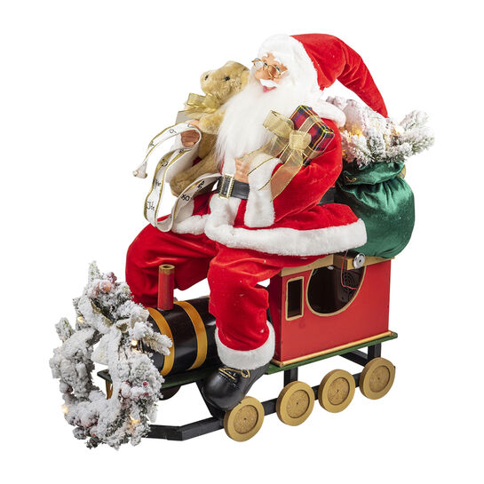 Новогодний сувенир Санта с подарками на поезде, LED, 60x35x62 см Timstor , арт.  | Фото 1