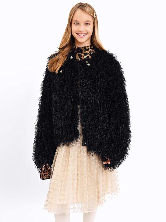 Шуба из эко-меха, черная Patrizia Pepe , арт.  | Фото 2