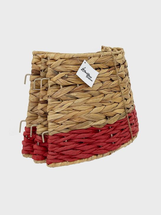 Корзина для елки разборная джутовая с красной полосой, коричневая, 26x58 см Luca Lighting , арт.  | Фото 4