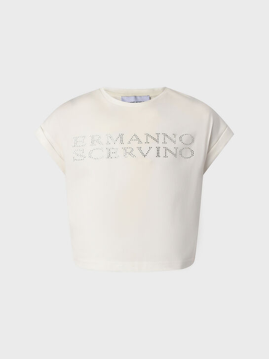Футболка с лого из страз Ermanno Scervino , арт.  | Фото 1