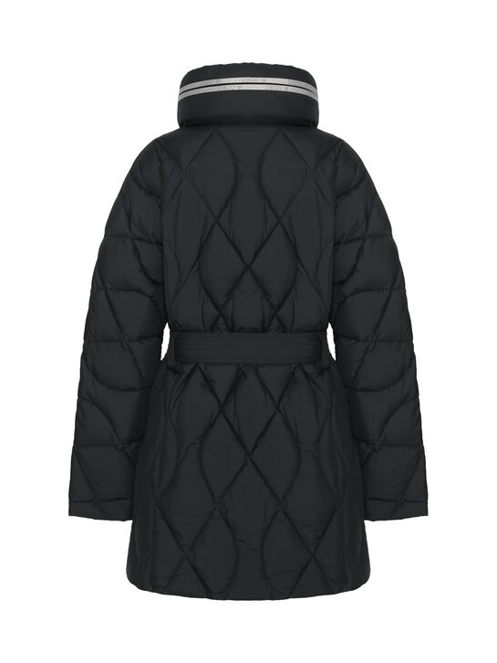 Куртка стеганая с поясом, черная Diego M , арт.  | Фото 6