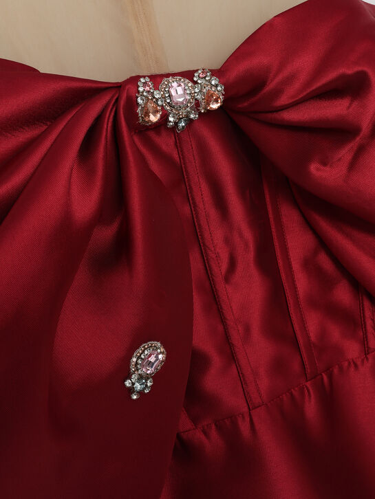 Платье с имитацие банта, красное Maison Ava , арт.  | Фото 3