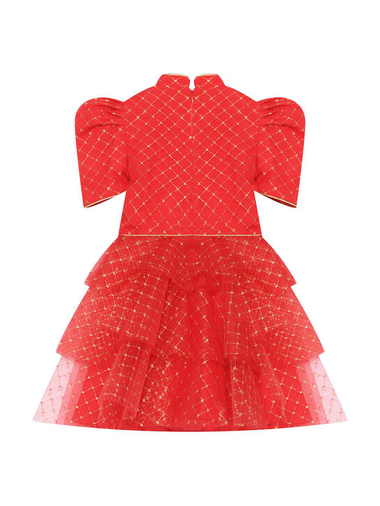 Платье с золотой вышивкой, красное Eirene , арт.  | Фото 3