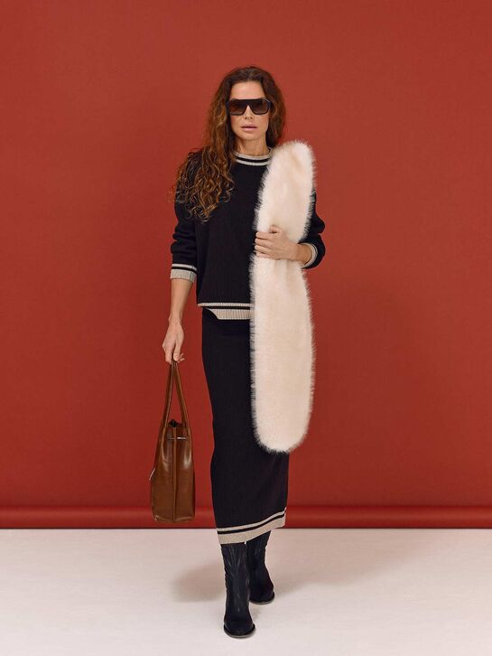 Шарф из эко-меха, белый Flashin , арт.  | Фото 2