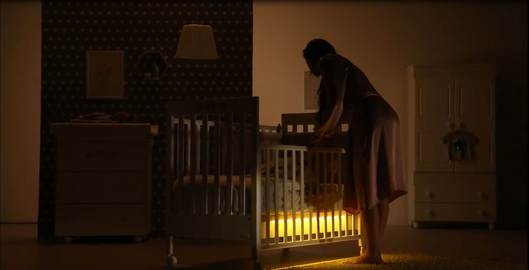 Azzurra Кровать для новорожденных с системой света &quot;Homi Light&quot;, белый