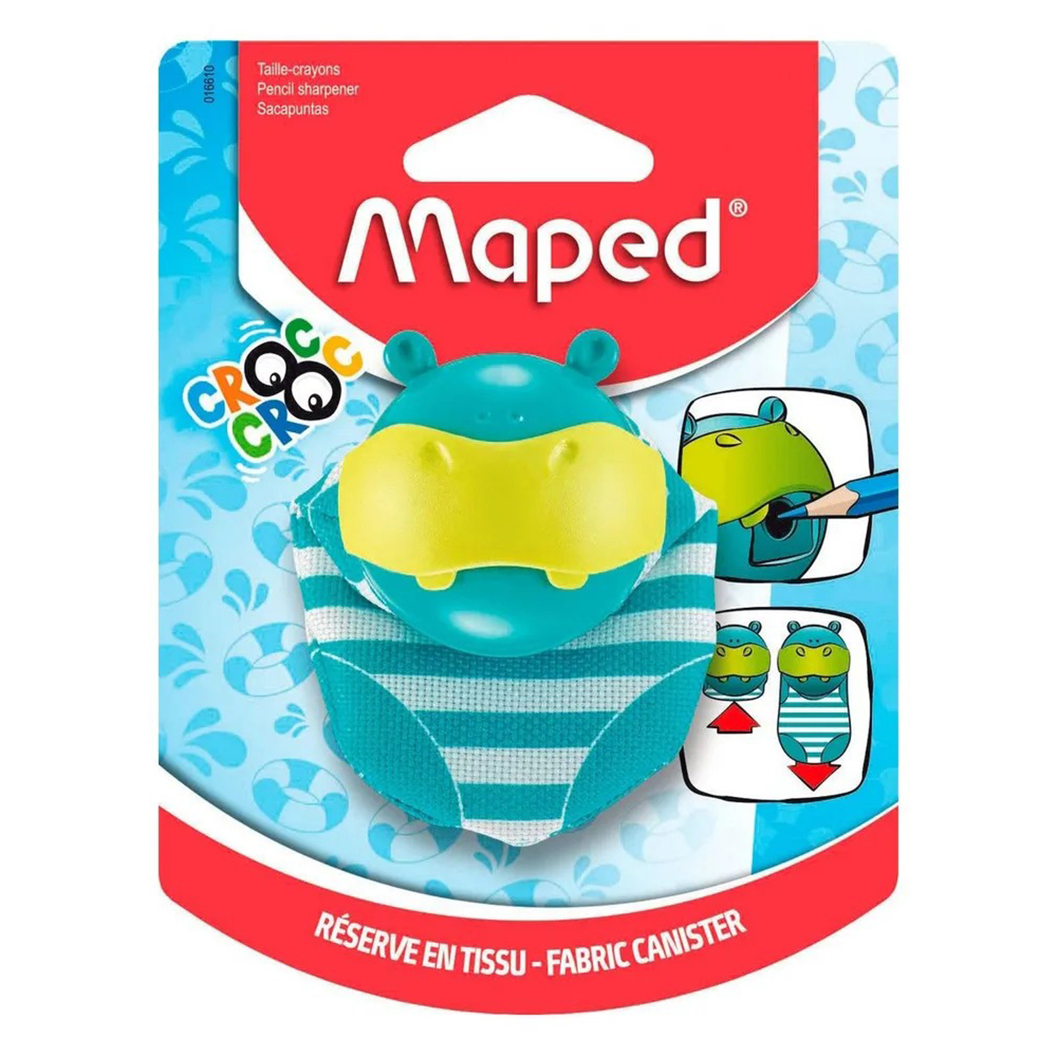 Maped Точилка в виде гиппопотама с текстильным контейнером