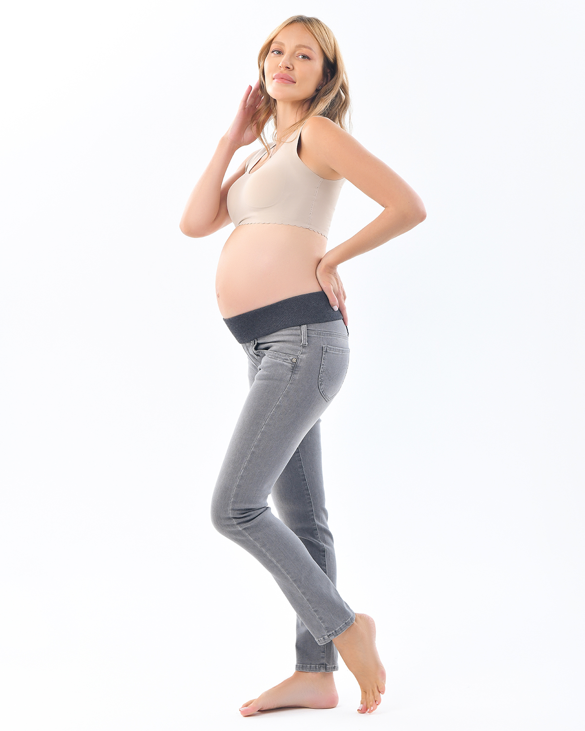 Pietro Brunelli Серые skinny джинсы для беременных